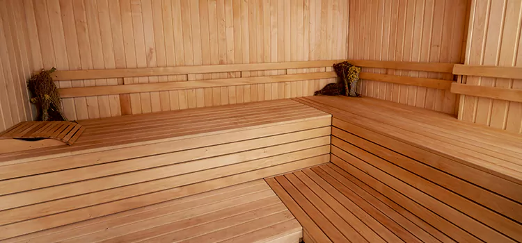 Spruce Wood Sauna Interior Construction in Innisfil, Ontario